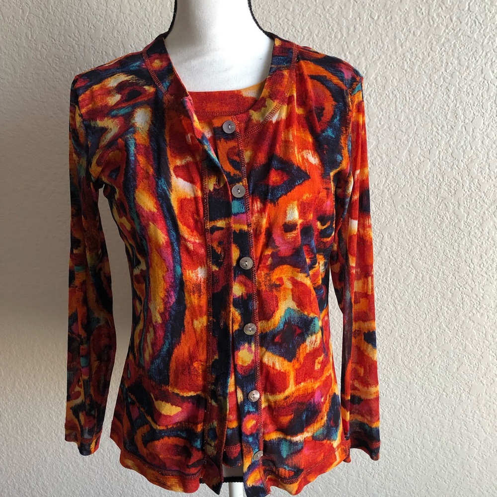 Chico’s 2 pc cardigan set size 1